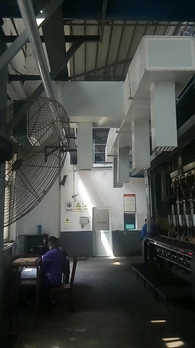 汽車廠降溫用環(huán)?？照{(diào)+風管效果如何